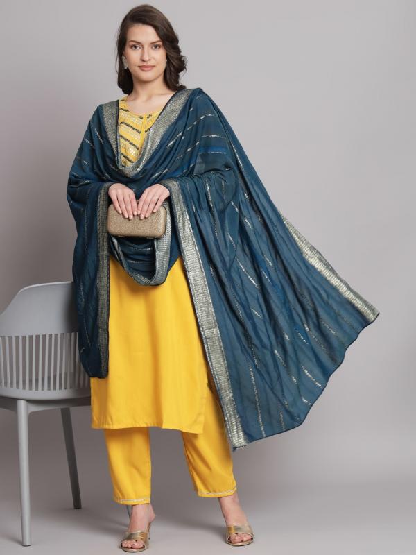 VP 9438 Y Mayura Cotton Silk Blend Kurta Set